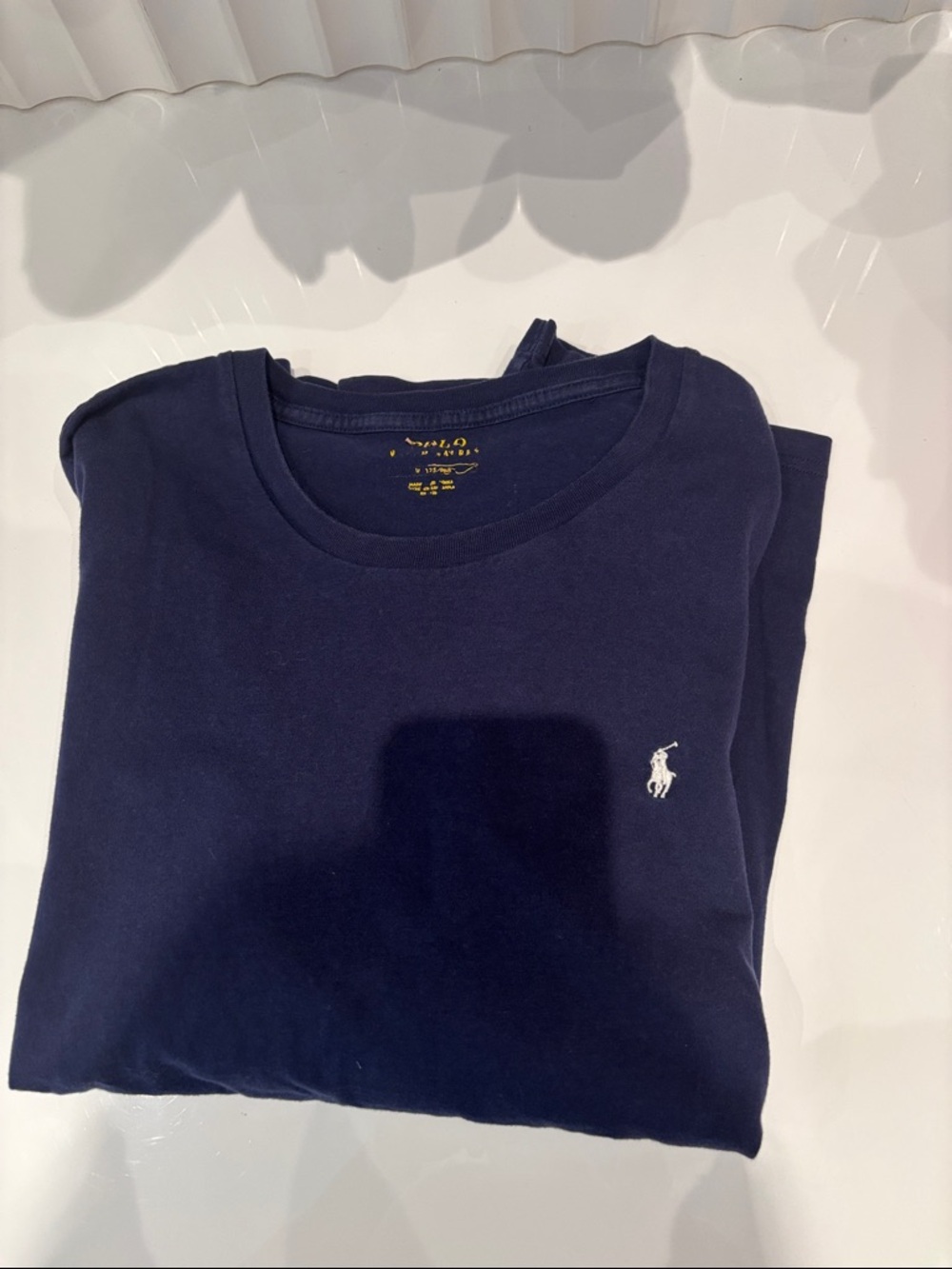 Ralph Lauren Navy Tee with White Pony Embroidery